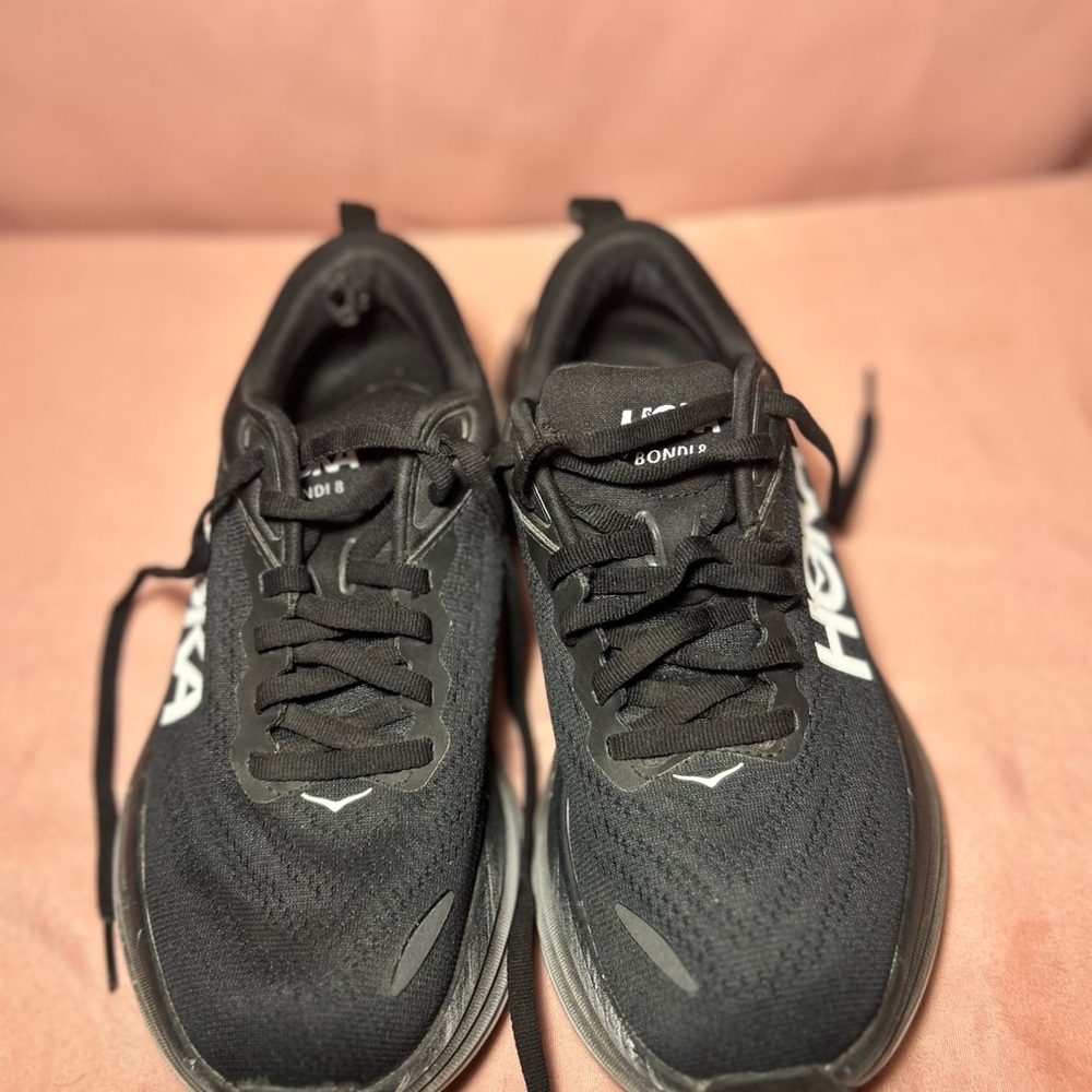 Hoka Bondi 8 – Black – Size 5.5B – Used With Heel Wear